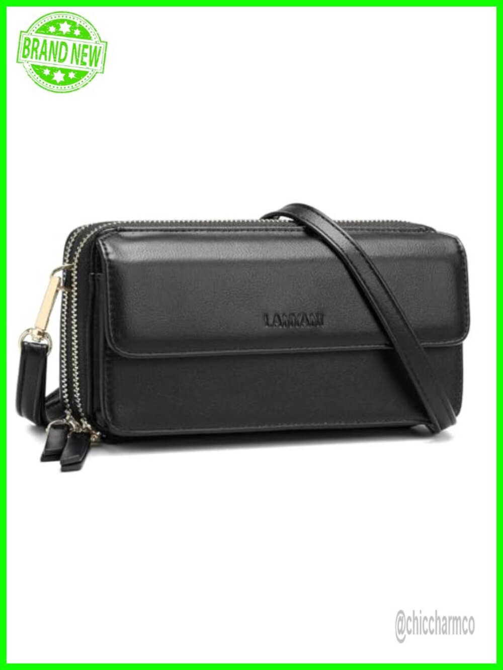 RFID Crossbody Wallet Wristlet Purse Phone Pocket Vegan Leather
